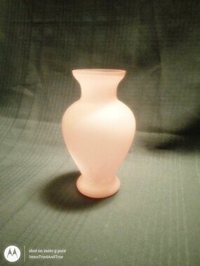 Pink Frosted Glass Vase – Vintage Matte Finish Decorative Home Accent